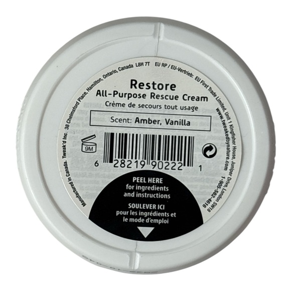 Tweak'd By Nature Restore All-Purpose Rescue Cream 5.25 oz Amber Vanilla NWOB - Picture 2 of 4